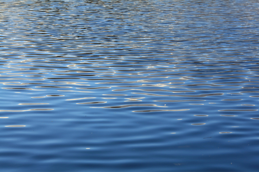 Dark blue rippled water.