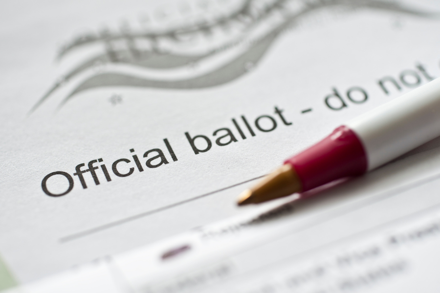 A close up picture of a ballot