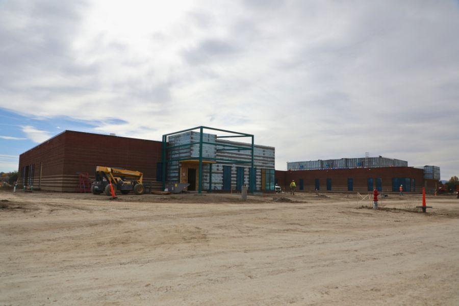 Outside of Clifton Community Campus under construction. 