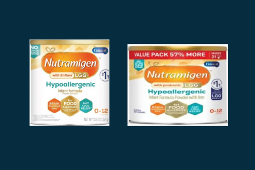 two cans of Nutramigen Hypoallergenic Infant Formula